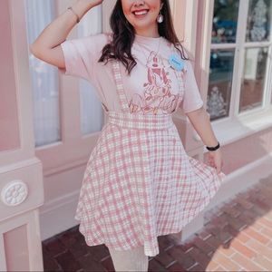 Unique Vintage Pink & Gold Tweed Skirtall